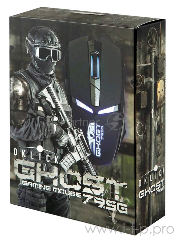 Мышь Oklick 795G черный оптическая (2400dpi) USB игровая (5but)