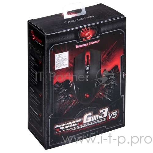 Проводная мышь A4 Bloody V5 black optical (3200dpi) USB Gaming (7but)