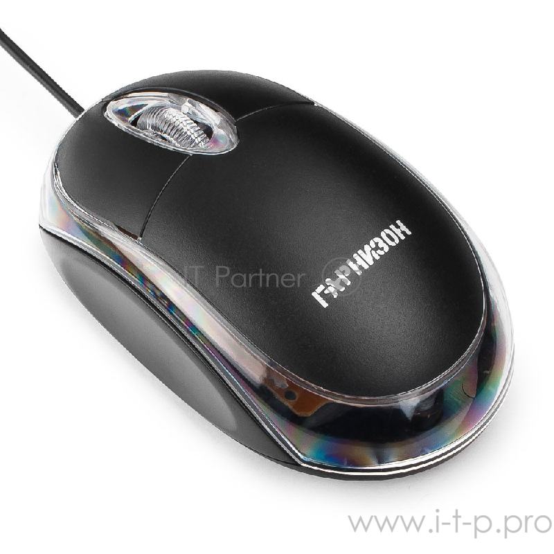 Мышь Гарнизон GM-100, USB, чип- Х, черный, 1000 DPI, 2кн.+колесо-кнопка