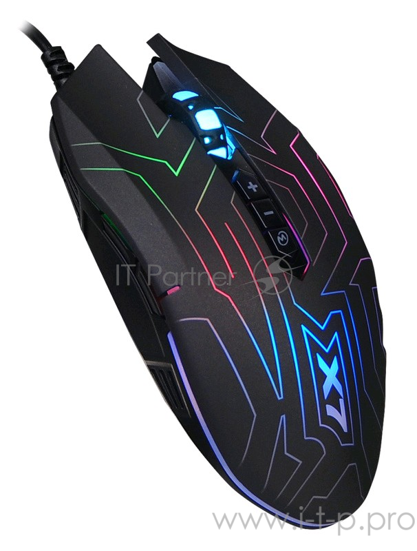 Мышь A4 X-77 черный оптическая (2400dpi) USB игровая (8but)