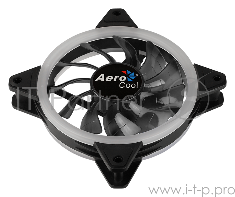 Вентилятор Aerocool REV RGB , 120x120x25мм, 16,8 млн. цветов, RGB подсветка в виде двойного кольца, 3-Pin, 1200 об/мин, 41,3 CFM, 15,1 дБА