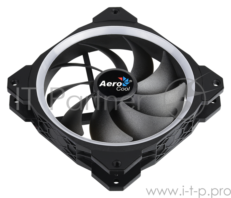 Вентилятор Aerocool ORBIT , 120x120x25мм, 16,8 млн. цветов, RGB подсветка в виде двойного кольца, 3-Pin, 1200 об/мин, 55,9 CFM, 14,1 дБА