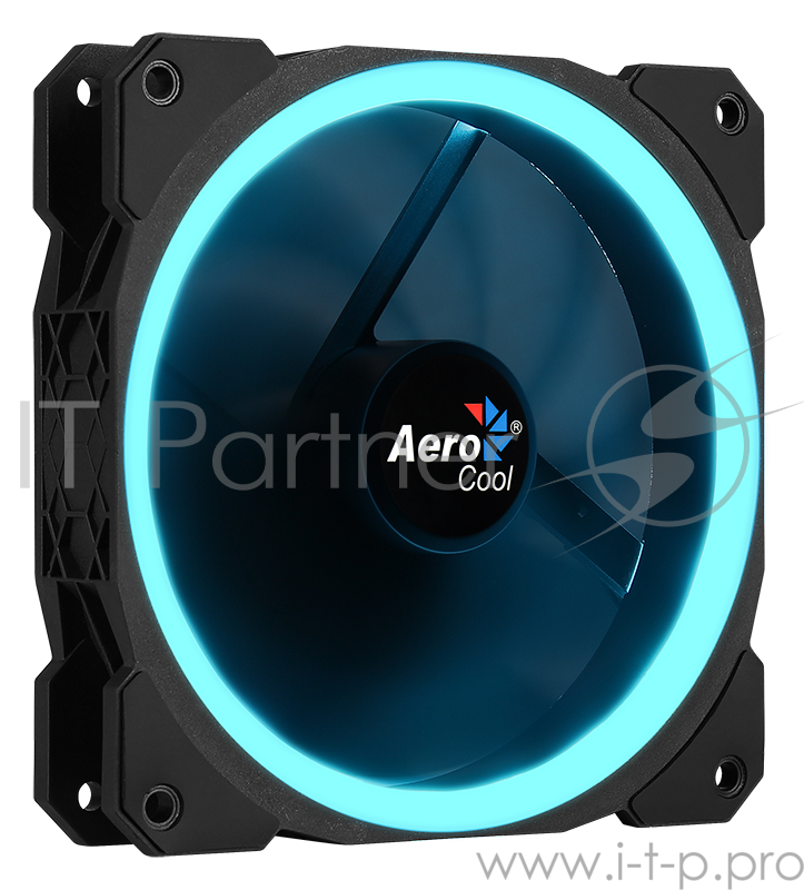 Вентилятор Aerocool ORBIT , 120x120x25мм, 16,8 млн. цветов, RGB подсветка в виде двойного кольца, 3-Pin, 1200 об/мин, 55,9 CFM, 14,1 дБА