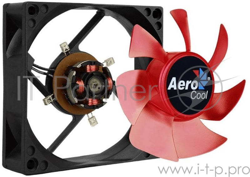 Вентилятор Aerocool Motion 8 Red-3P 80x80mm 3-pin 25dB 90gr LED Ret
