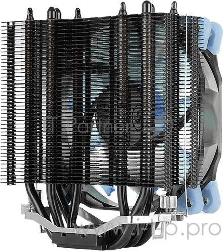 Кулер Aerocool Verkho 4 Dark Soc-FM2+/AM2+/AM3+/AM4/1150/11 4-pin 18-26dB Al+Cu 140W 678gr Ret