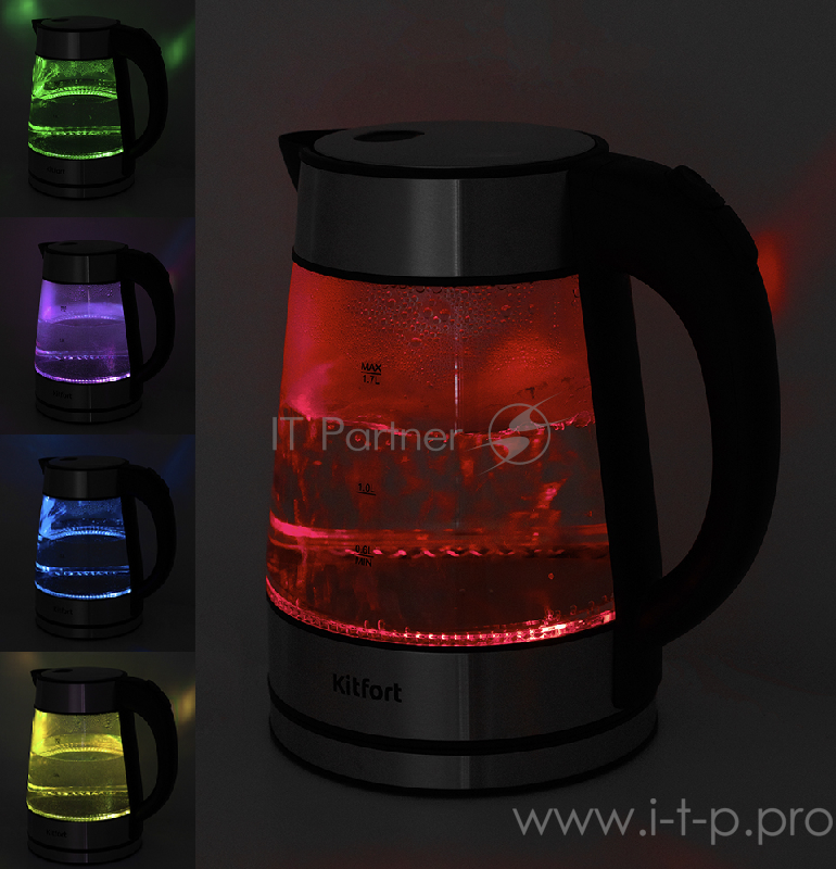 Чайник Kitfort КТ-6105 Мощность 1850–2200 Вт.Ёмкость 1,7 л.Режимы нагрева 100 °С