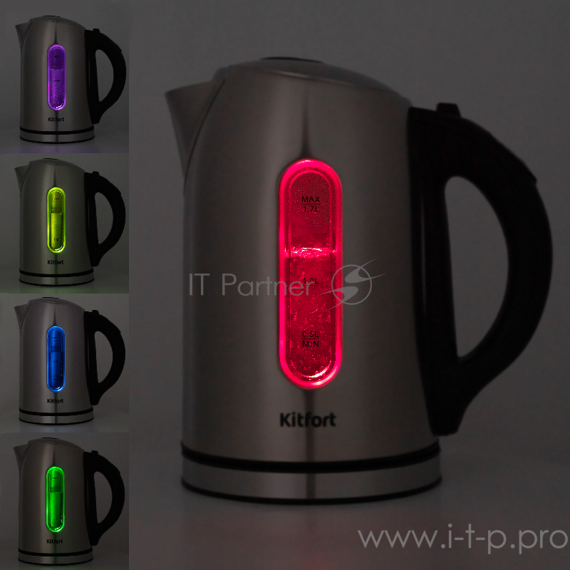 Чайник Kitfort КТ-6106 Мощность 1850–2200 Вт.Ёмкость 1,7 л.Режимы нагрева от 40 до 90 °С