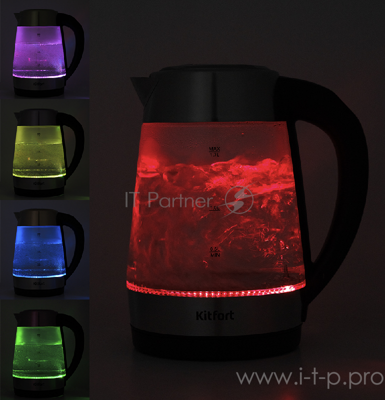 Чайник Kitfort КТ-6107 Мощность 1850–2200 Вт.Ёмкость 1,7 л.Режимы нагрева от 40 до 90 °С.