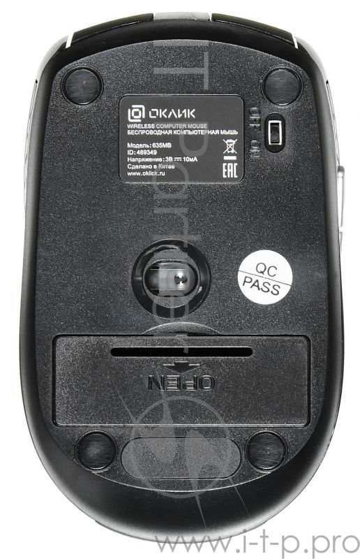 Мышь Oklick 635MB черный оптическая (1600dpi) беспроводная BT3.0 (5but)
