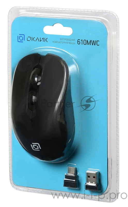 Мышь Oklick 610MWC черный оптическая (1600dpi) беспроводная USB (5but)