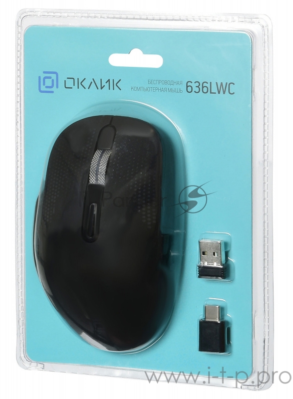 Мышь Oklick 636LWC черный оптическая (2400dpi) беспроводная USB (6but)