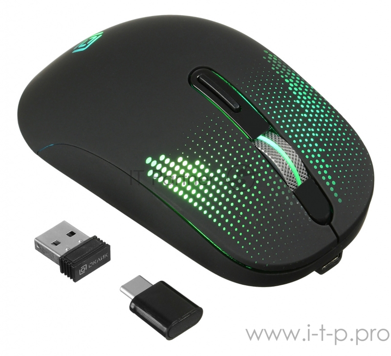 Мышь Oklick 636LWC черный оптическая (2400dpi) беспроводная USB (6but)