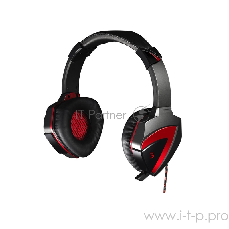 Наушники A4 G501, черно-красные {Наушники с микрофоном, 2.2м}