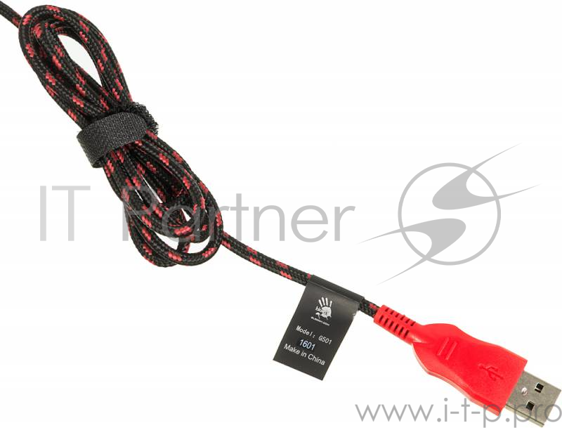 Наушники A4 G501, черно-красные {Наушники с микрофоном, 2.2м}