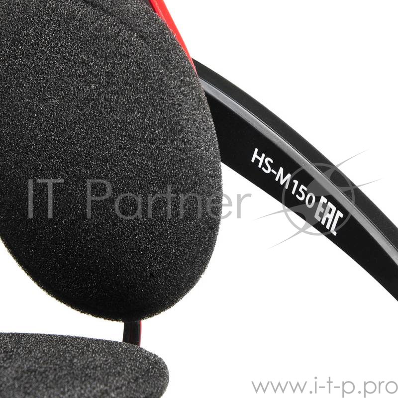 Наушники с микрофоном Oklick HS-M150 черный/красный 2.2м накладные (NO-003N)