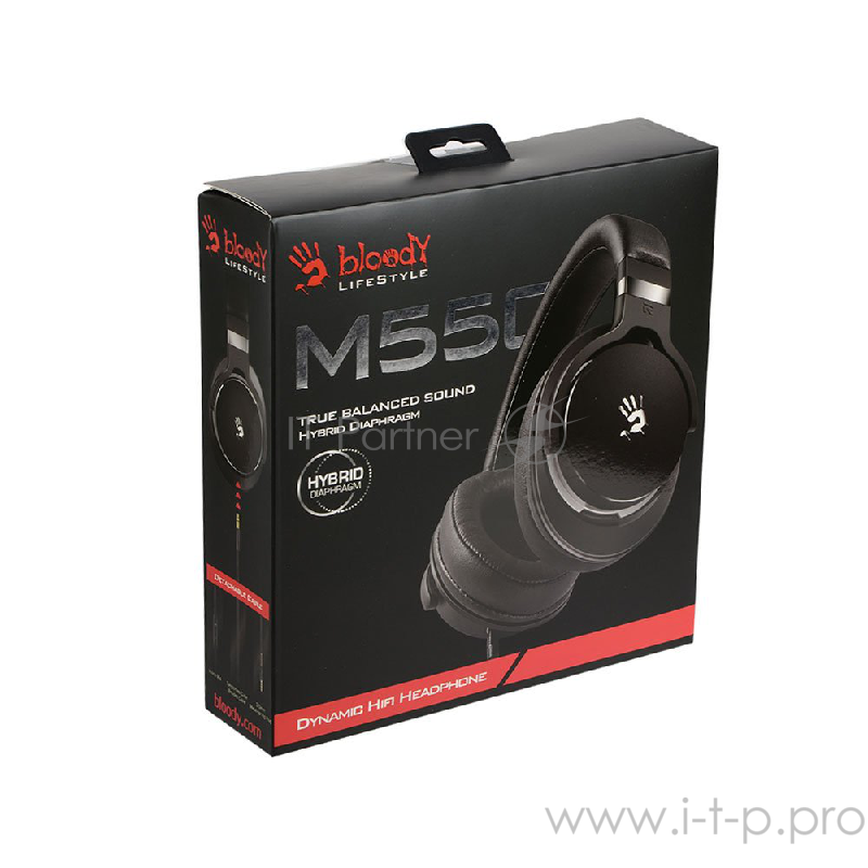 Наушники с микрофоном A4 Bloody M550 черный/красный 1.2м мониторы оголовье