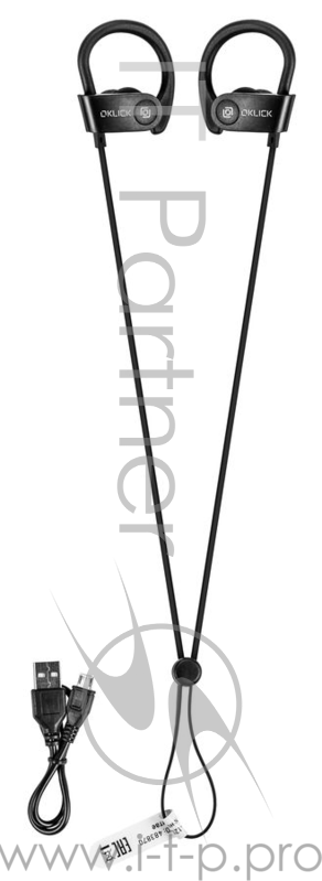 Гарнитура вкладыши Oklick BT-S-120 черный беспроводные bluetooth