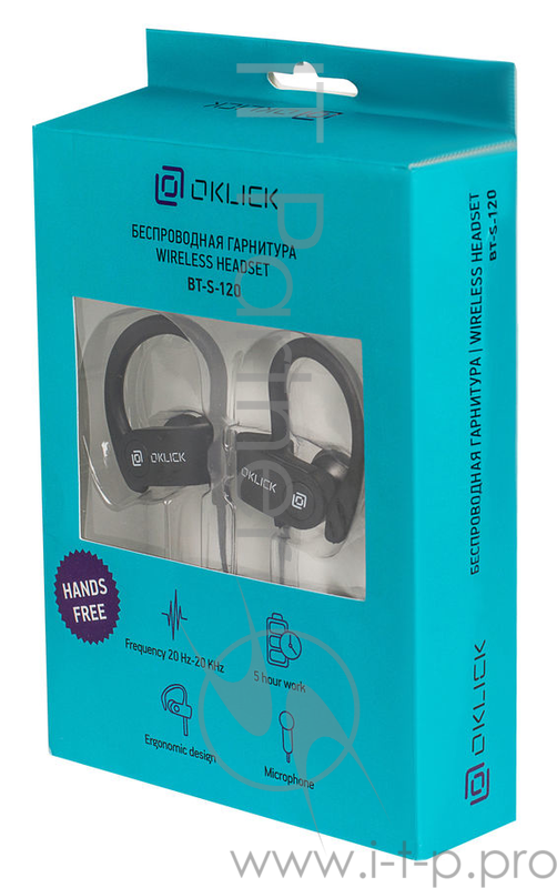 Гарнитура вкладыши Oklick BT-S-120 черный беспроводные bluetooth