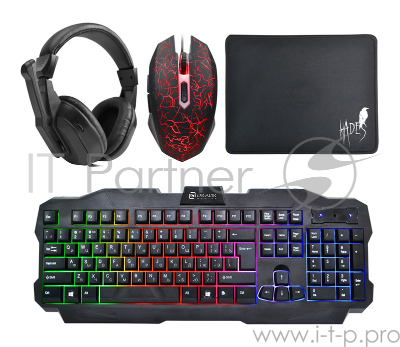 Наушники с микрофоном Oklick HS-HKM200G черный 1.5м мониторы оголовье