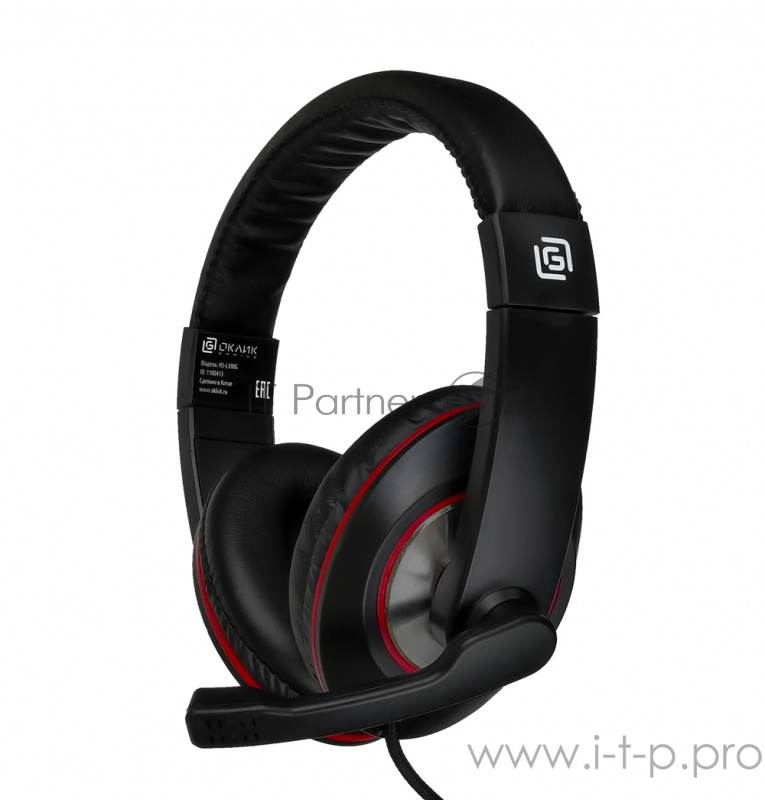 Гарнитура Oklick HS-L390G DRAGON black/red 1.8m (JD-728S)