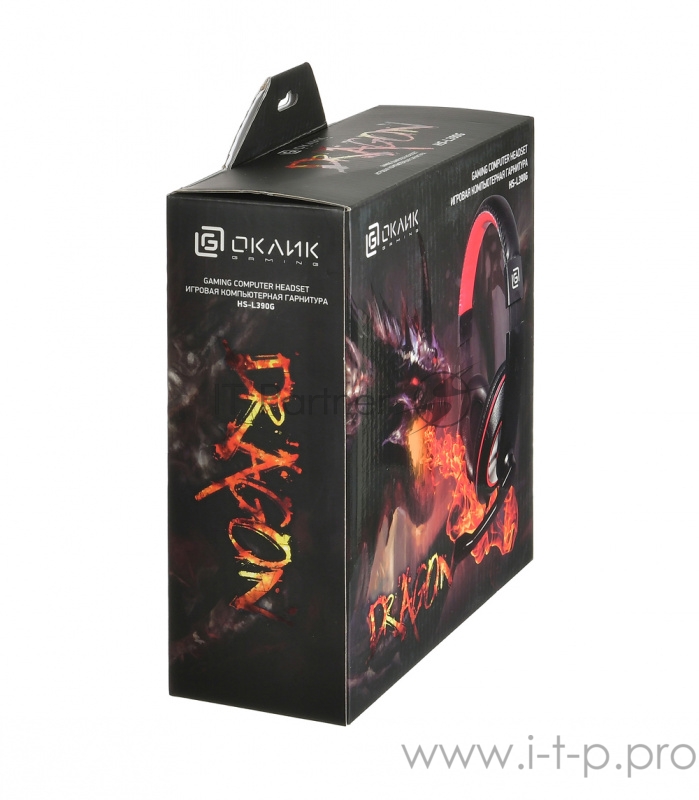 Гарнитура Oklick HS-L390G DRAGON black/red 1.8m (JD-728S)