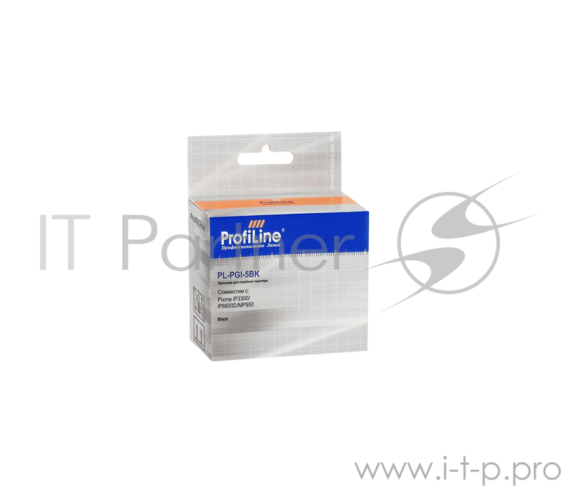 Картридж PL-PGI-5BK для Canon Pixma iP3300/iP6600D/MP950 Black с чипом водн ProfiLine