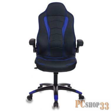 Кресло игровое Бюрократ VIKING-2/BL+BLUE черный/синий искусственная кожа