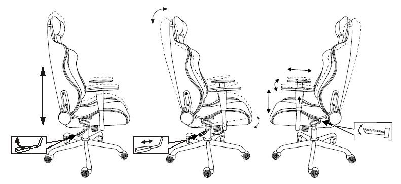 Кресло игровое Бюрократ 771N/GREY-BL две подушки серый с черными вставками крестовина металл