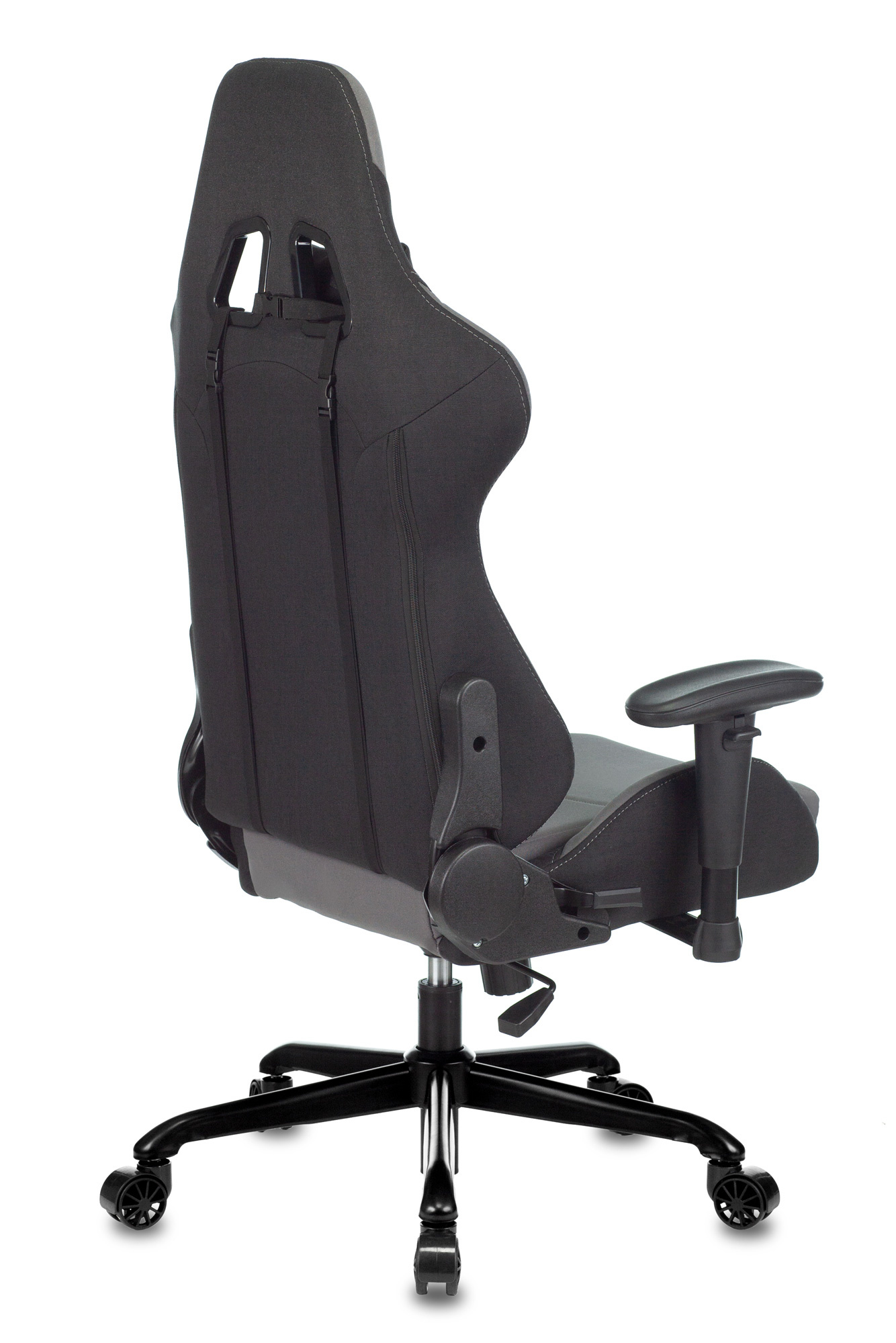 Кресло игровое Бюрократ 771N/GREY-BL две подушки серый с черными вставками крестовина металл