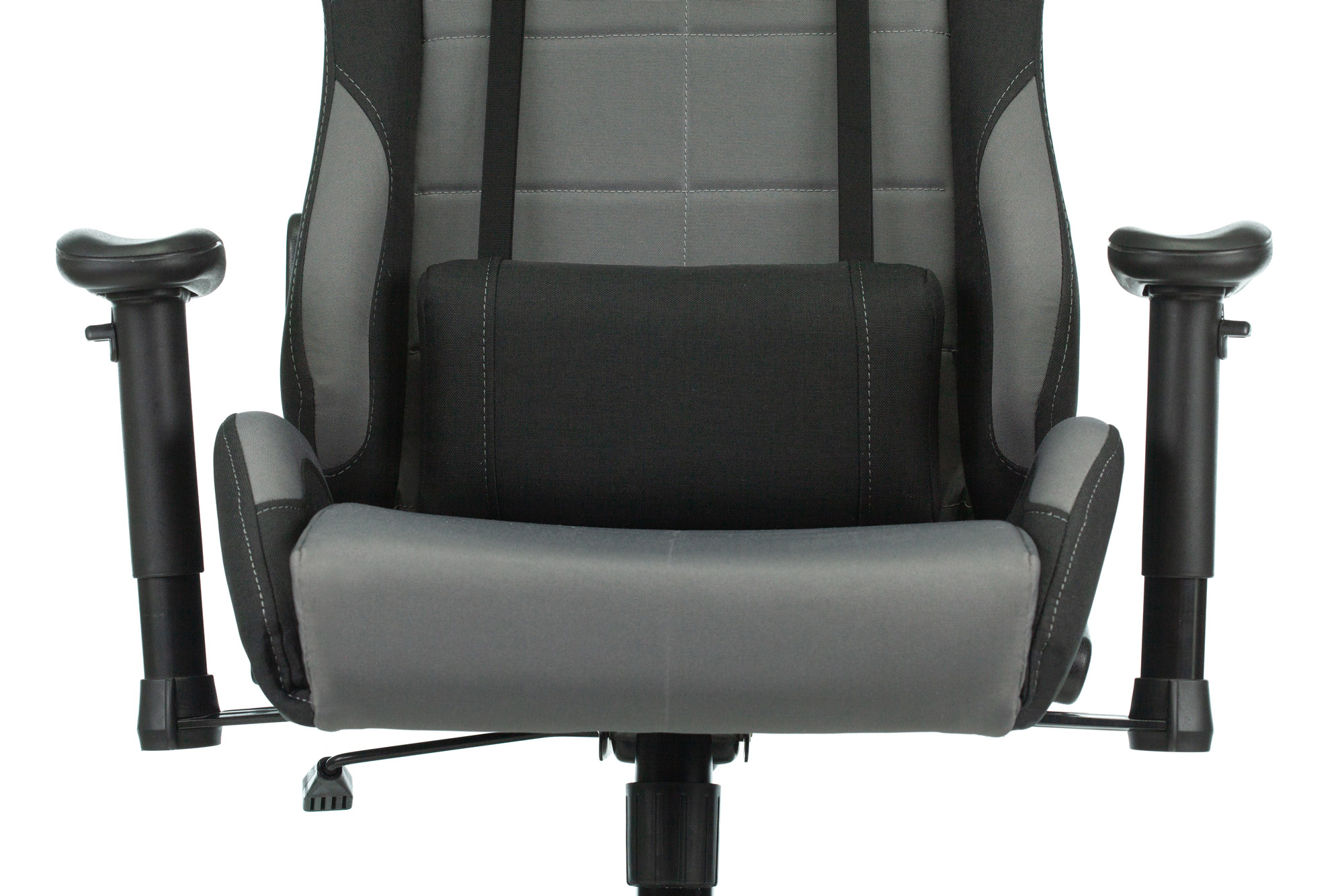 Кресло игровое Бюрократ 771N/GREY-BL две подушки серый с черными вставками крестовина металл