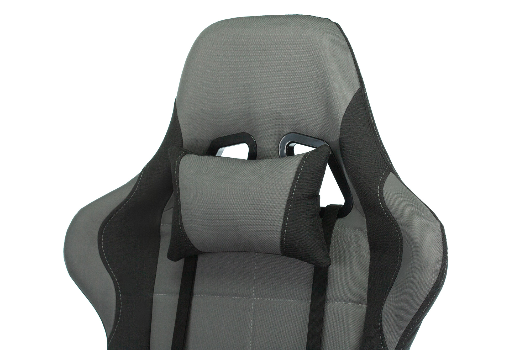 Кресло игровое Бюрократ 771N/GREY-BL две подушки серый с черными вставками крестовина металл