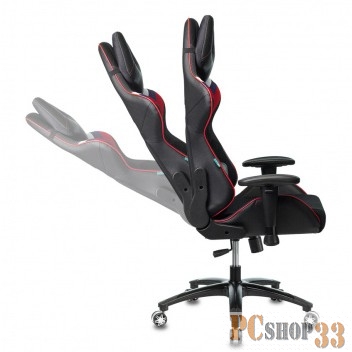 Кресло игровое Бюрократ VIKING 4 AERO RUS две подушки белый/синий/красный черный искусст.кожа/ткань