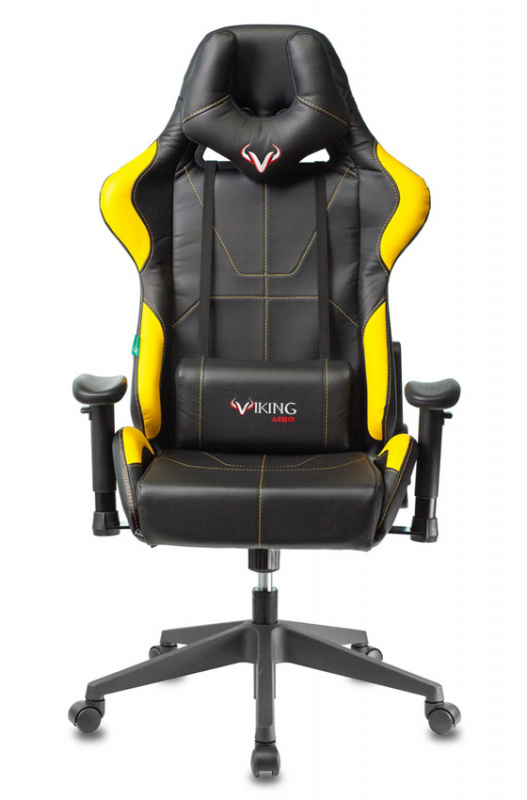 Кресло игровое Бюрократ VIKING 5 AERO YELLOW черный/желтый искусственная кожа