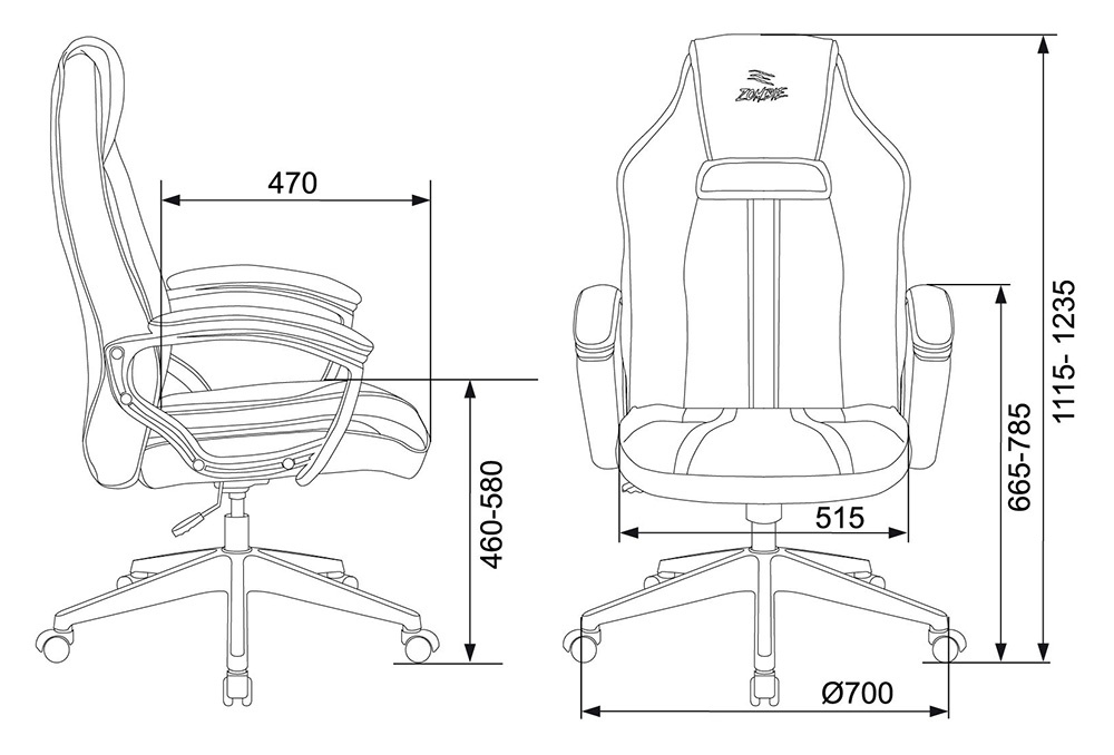 Кресло игровое Бюрократ VIKING ZOMBIE A3 YEL черный/желтый искусственная кожа