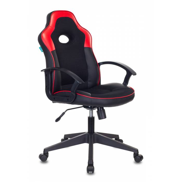 Кресло игровое Бюрократ VIKING-11/BL-RED черный/красный искусст.кожа/ткань