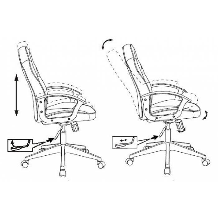 Кресло игровое Бюрократ VIKING-11/BL-RED черный/красный искусст.кожа/ткань