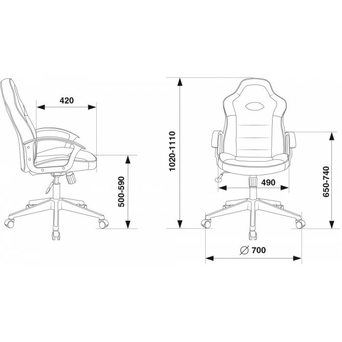 Кресло игровое Бюрократ VIKING-11/BL-RED черный/красный искусст.кожа/ткань