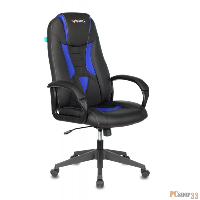 Кресло игровое Бюрократ VIKING-8N/BL-BLUE черный/синий искусственная кожа