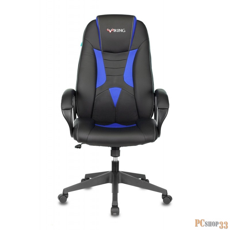 Кресло игровое Бюрократ VIKING-8N/BL-BLUE черный/синий искусственная кожа