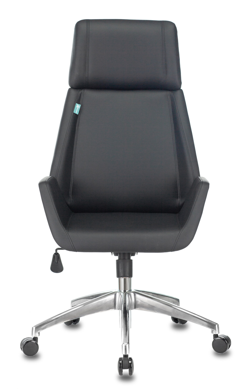 Кресло руководителя Бюрократ _OPTIMUM/WH/BLACK черный искусственная кожа крестовина алюминий (пластик белый)