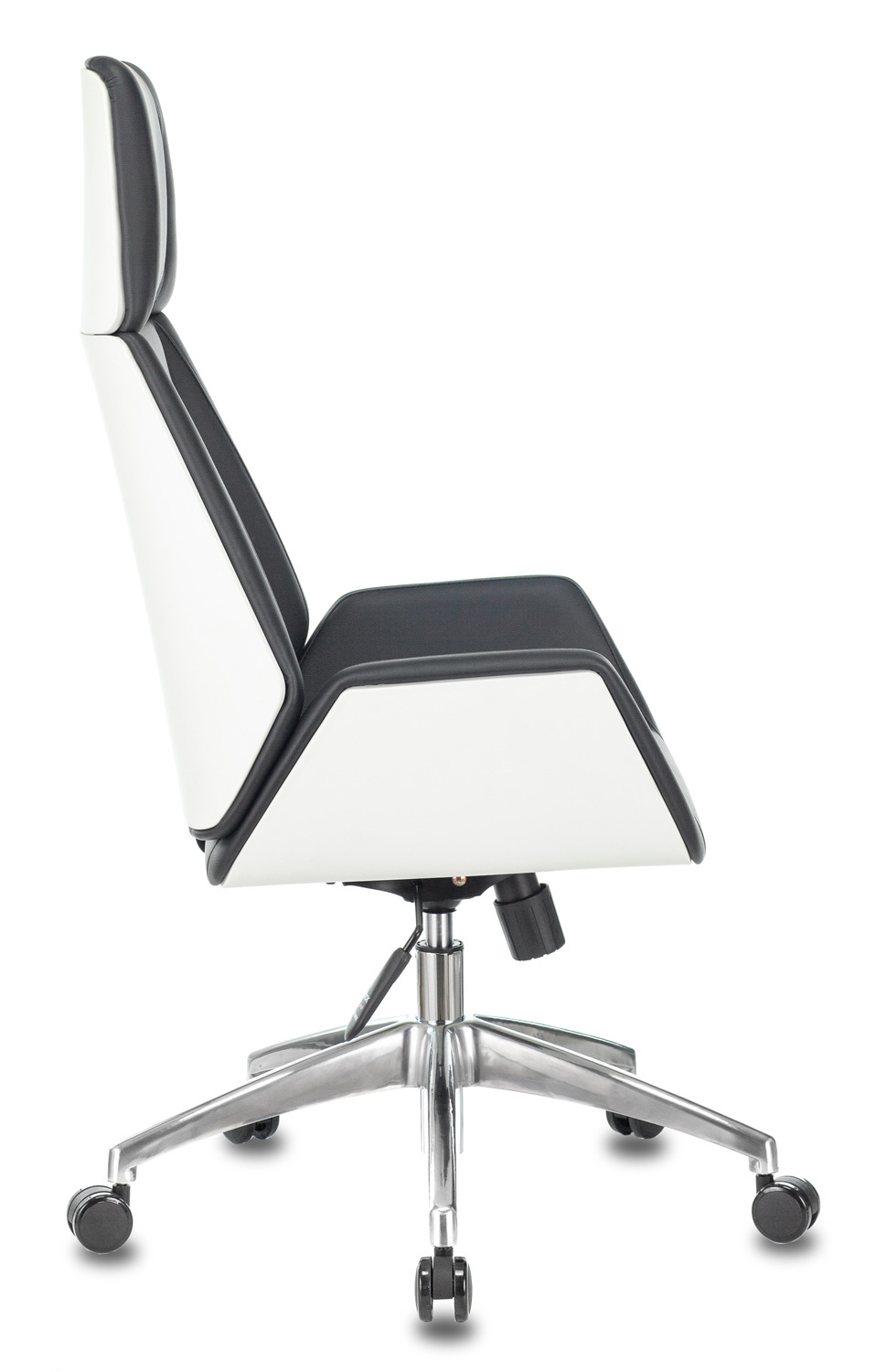 Кресло руководителя Бюрократ _OPTIMUM/WH/BLACK черный искусственная кожа крестовина алюминий (пластик белый)