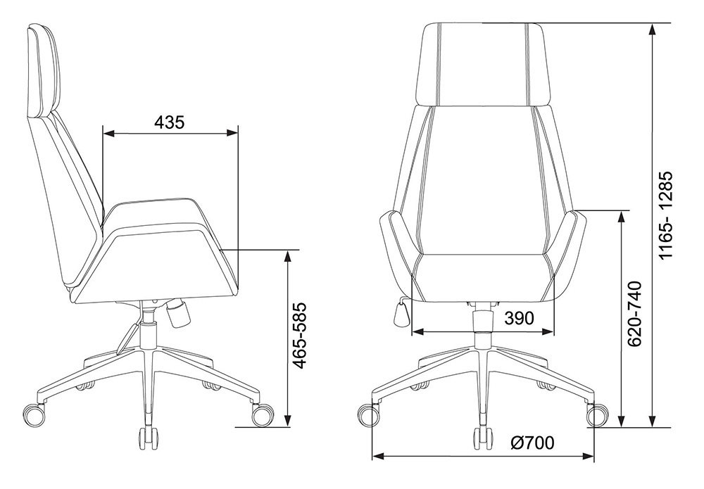 Кресло руководителя Бюрократ _OPTIMUM/WH/BLACK черный искусственная кожа крестовина алюминий (пластик белый)