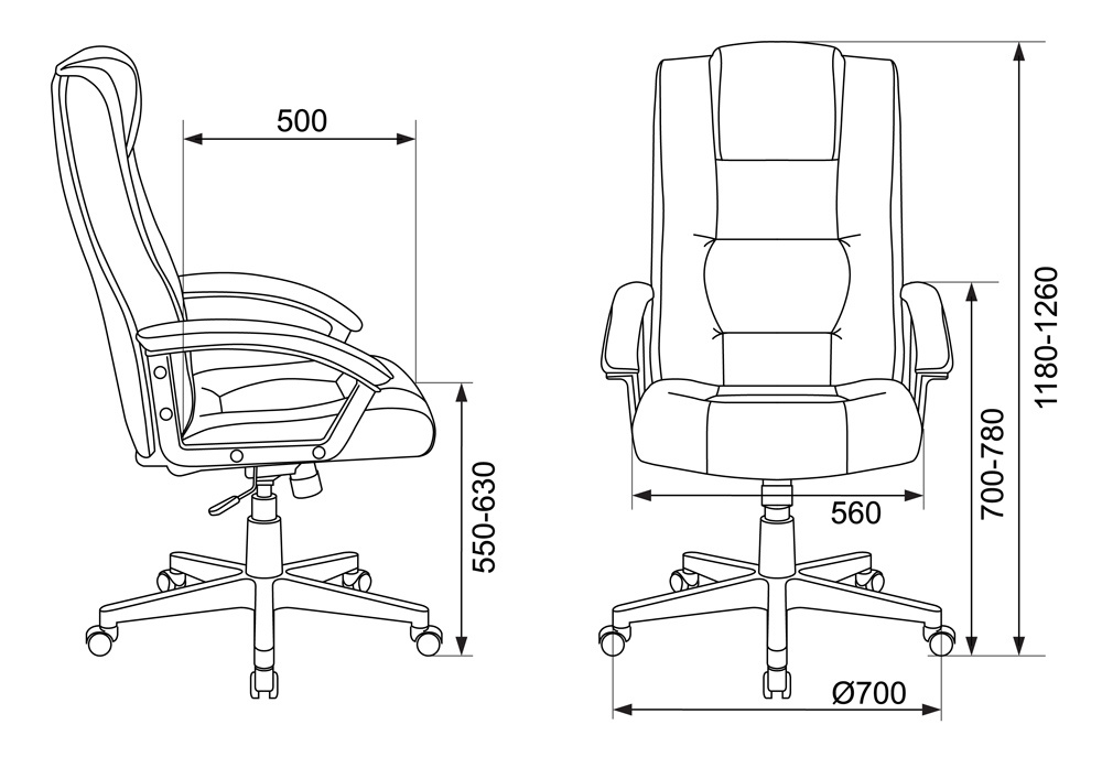 Кресло руководителя Бюрократ T-9906N/BLACK черный кожа