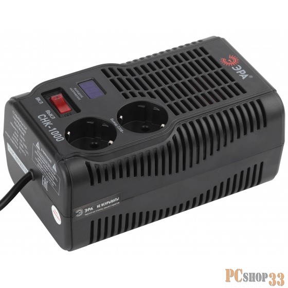 Стабилизатор напряжения Эра СНК-1000 электронный однофазный черный