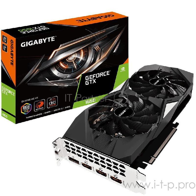 Видеокарта Gigabyte PCIE16 GTX1650 4GB GDDR5 N1650GAMING OC-4GD V2 GIGABYTE