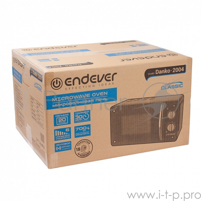 Микроволновая печь ENDEVER Danko 2004, 20 л., мех. управ, 700 Вт., чёрный