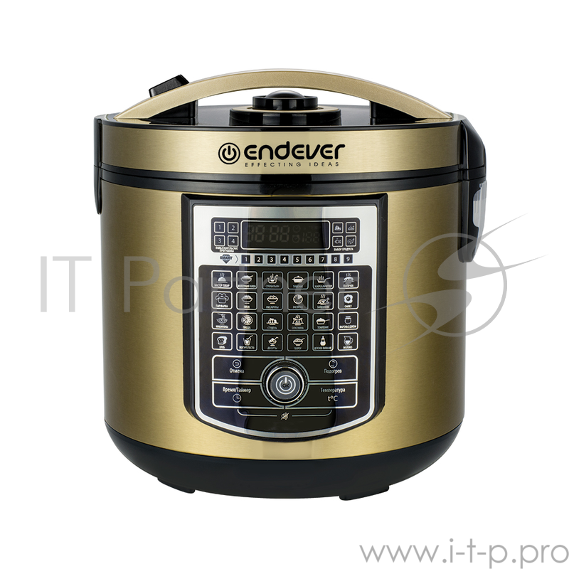 Мультиварка Endever Vita-75, 860 Вт., чаша 5 л., 116 программ + Мастер-повар, таймер 24 ч., черный/золотистый