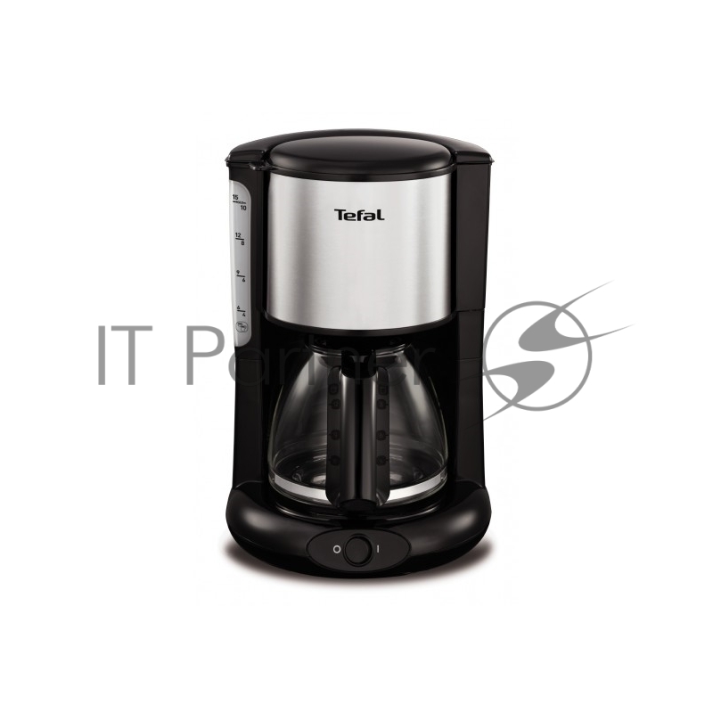 Кофеварка капельная Tefal CM361838 1000Вт серебристый/черный