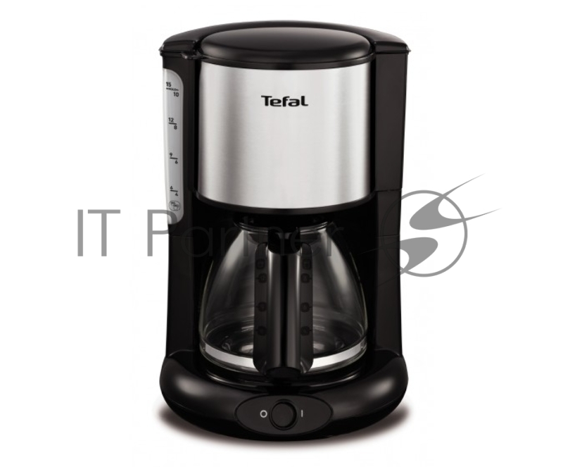 Кофеварка капельная Tefal CM361838 1000Вт серебристый/черный