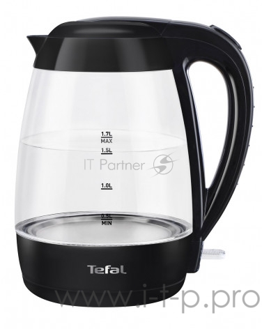 Чайник TEFAL Черный со стеклом, 2200Вт, закрытая спираль, 1.7 л